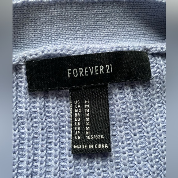 Forever 21 - Periwinkle Blue Cropped Sweater - Size M - Picture 4 of 6